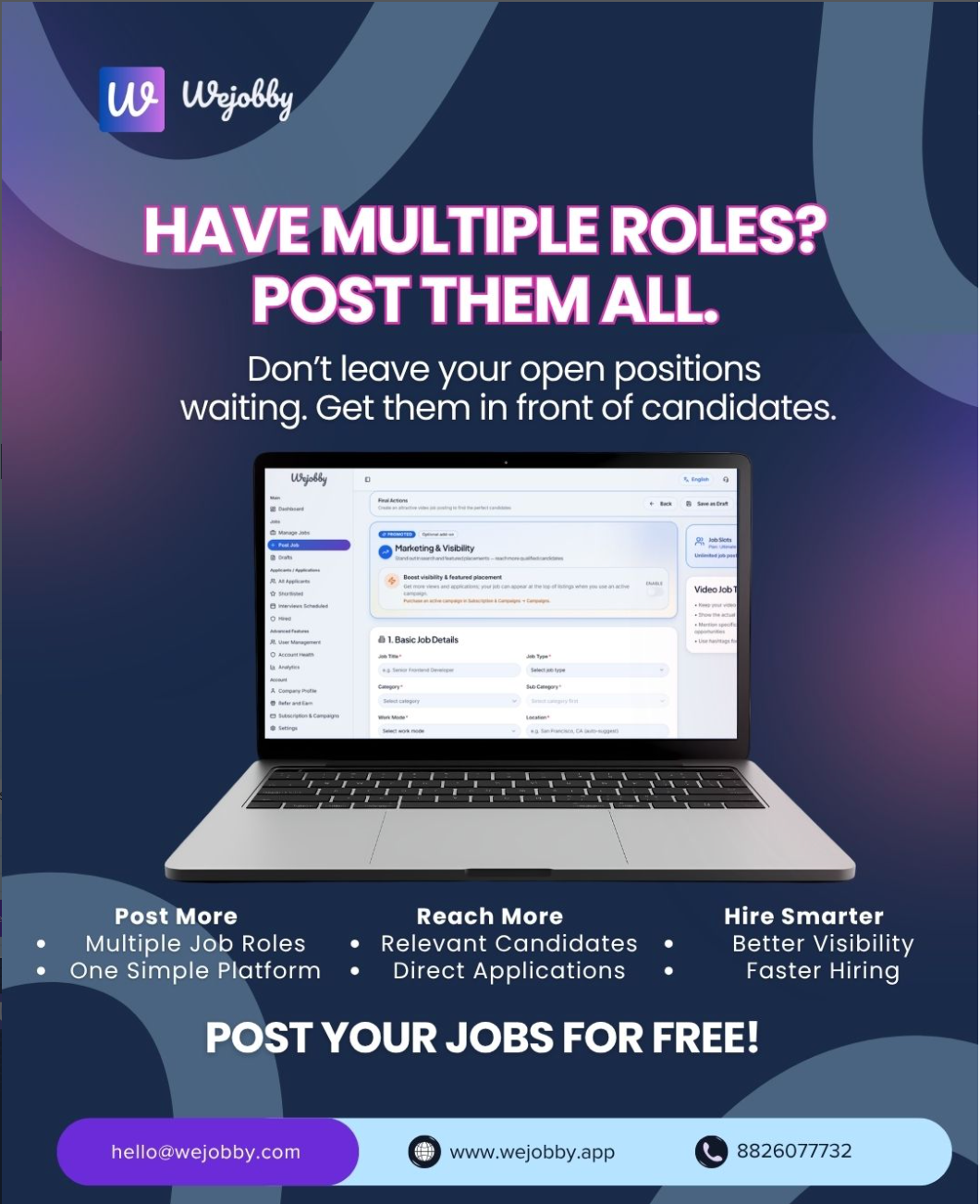 Wejobby social media employer recruitment advertising creative